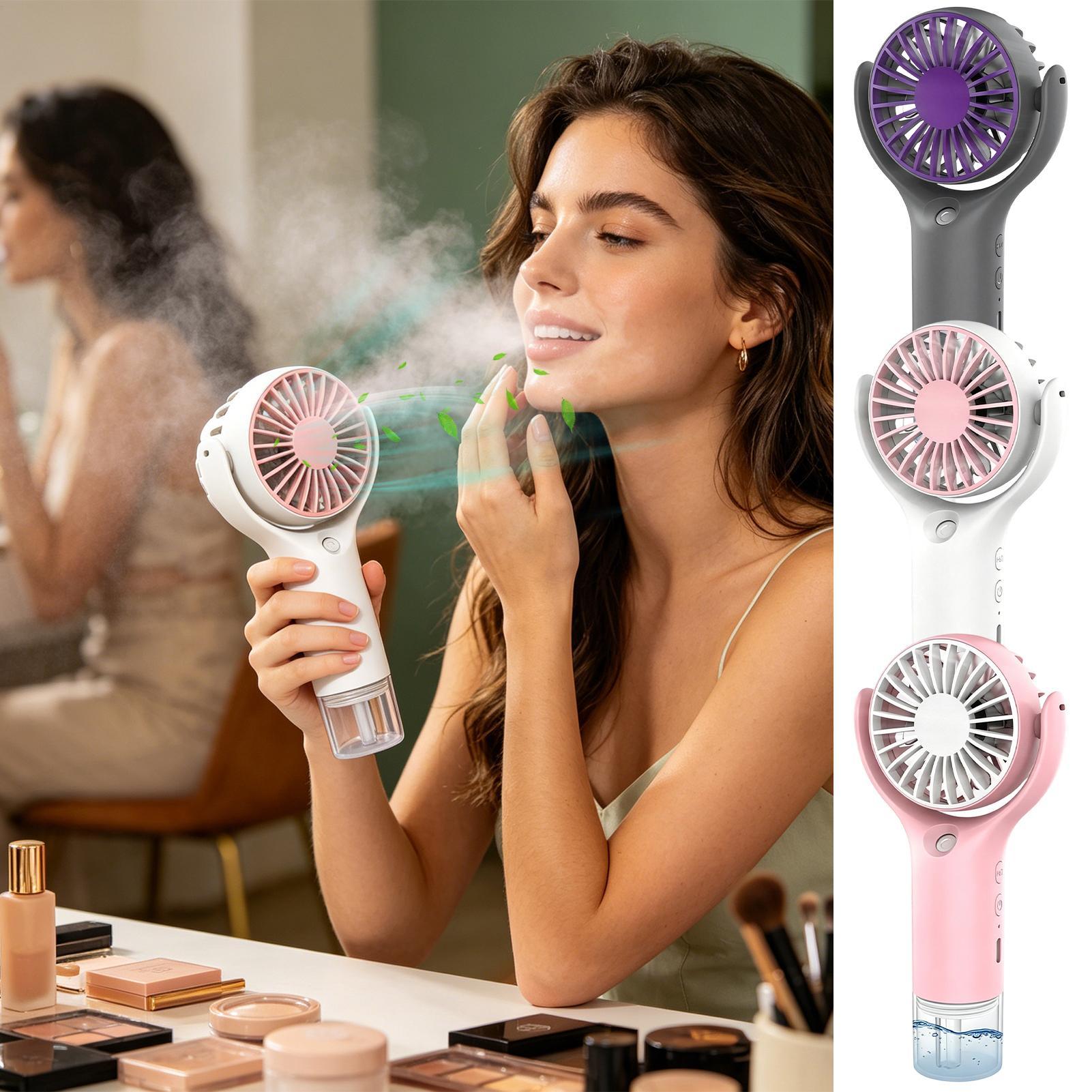 Hair Care Spray - Draagbare waternevelventilator Mini handventilator USB-oplaadbare sproeiventilatoren