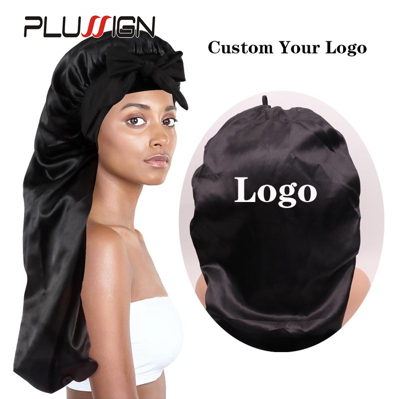 Hair Care Logo - Custom Logo Lange Satijnen Motorkap Zijde