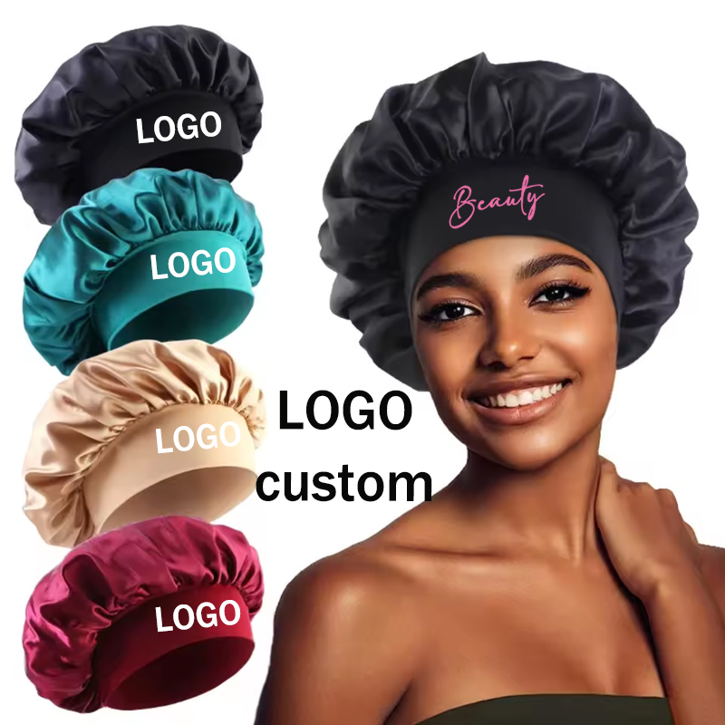Hair Care Logo - Zijden Bonnet voor Haarverzorging Gepersonaliseerd LOGO