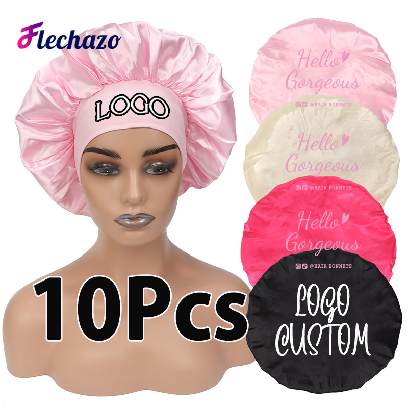 Hair Care Logo - Logo-aanpasbare zijden slaapmuts voor haarverzorging, 10