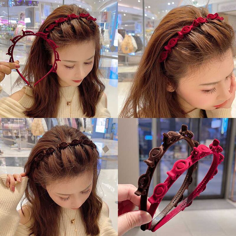 Hair Care For Baby - 1/3 Stuks Gevlokte Gevlochten Hoofdband voor